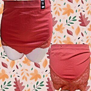 Torrid Plus 5 Burnt Orange Lace Detail Full Coverage Seamless Brief Panties